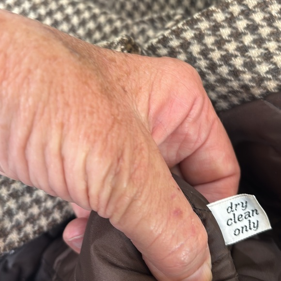 Vintage Pendleton Brown Houndstooth Quilted lining shacket medium - Picture 8 of 9